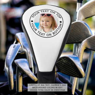 Personalised Photo Custom Text and Colour Golf Head Cover