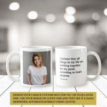 Personalised Photo & Custom Text/ Bible Verse Tea