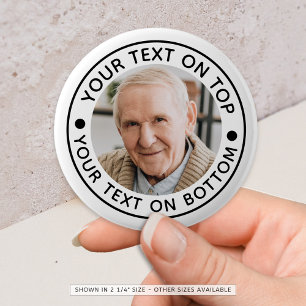 Personalised Photo Custom Text Colours 6 Cm Round Badge