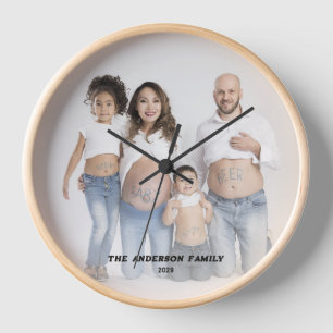 Personalised Photo Custom Text Family Keepsake Clock