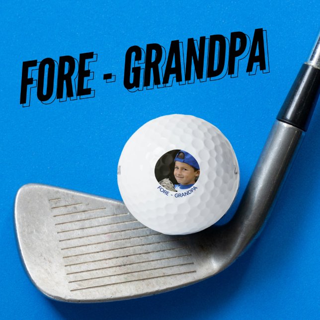 Personalised Photo Custom Text Grandpa Golf Balls (Introducing Modern Custom Photo Golf Balls, the perfect gift FORE any golf enthusiast.)