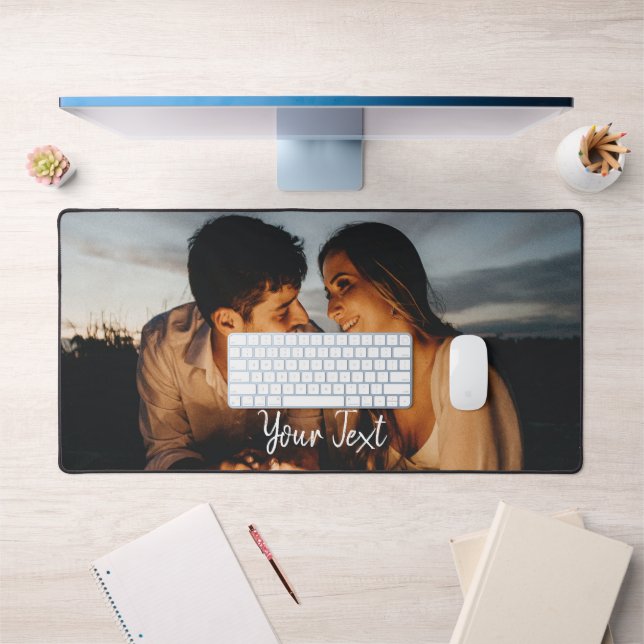 Personalised Photo & Custom Text Template  Desk Mat (Office 1)