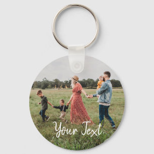 Personalised Photo & Custom Text Template  Key Ring
