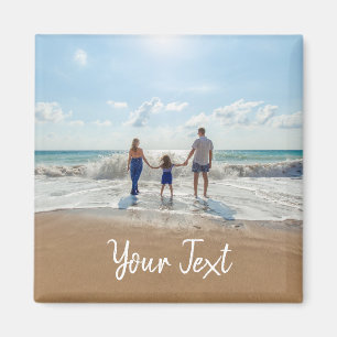 Personalised Photo & Custom Text Template Magnet