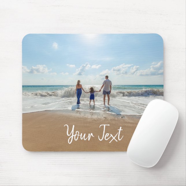 Personalised Photo & Custom Text Template  Mouse Mat (With Mouse)