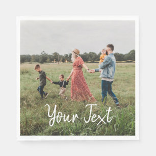 Personalised Photo & Custom Text Template Napkin