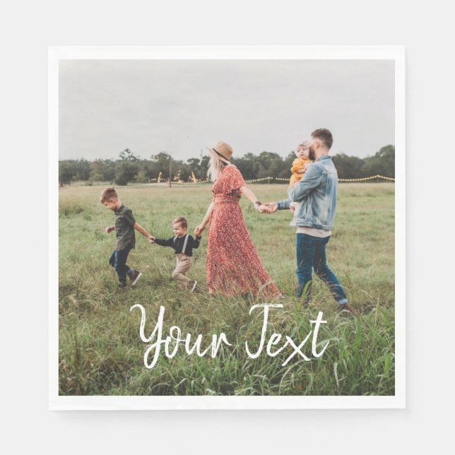 Personalised Photo & Custom Text Template Napkin (Front)