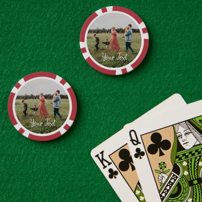 Personalised Photo & Custom Text Template Poker Chips (Poker Table (Double))