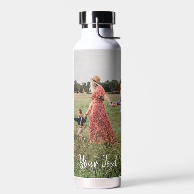Personalised Photo & Custom Text Template  Water Bottle (Left)