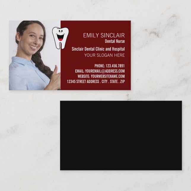 Personalised Photo, Dentistry, Dentist Business Card (Front/Back)