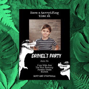 Personalised Photo Dinosaur Birthday Party Invitation