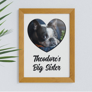 Personalised photo dog big sister T-Shirt Poster