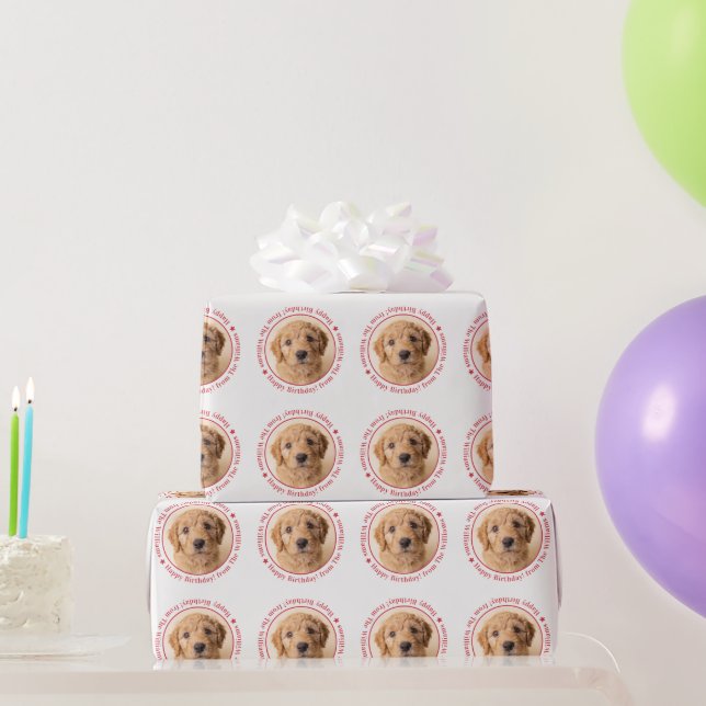 Personalised Photo Dog Birthday Wrapping Paper (Party Gifts)
