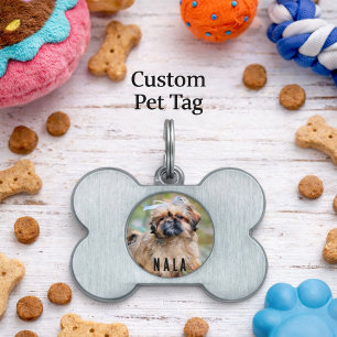 Personalised Photo Dog ID Tag Custom Pet Name