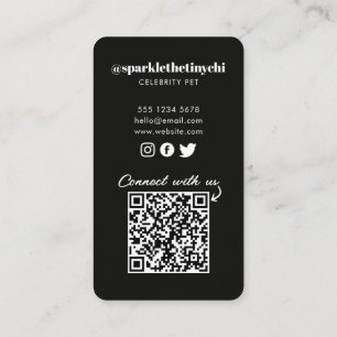 Personalised Photo Dog Pet Social Media QR Business Card