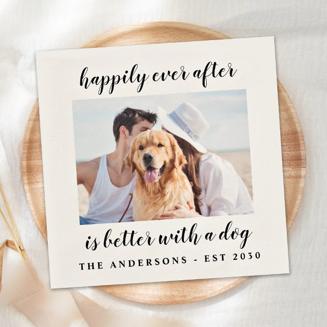 Personalised Photo Dog Pet Wedding Napkin (Creator Uploaded)