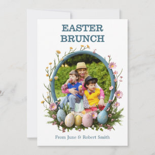 Personalised photo easter floral holiday card