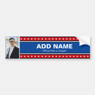 Personalised Photo Election Campaign Template Car Bumper Sticker