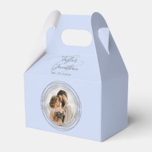 Personalised Photo Elegant Chic Dusty Blue Wedding Favour Box