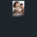 Personalised Photo Elegant Family Script  Canvas Print<br><div class="desc">A work of art, Your family! Create a unique and personalised canvas print with an elegant script for the word "family". Customise this print with your most favourite family photo from the photoshoot. A beautiful piece for the mantel, bedroom, office, or family room. Contact info@lddesignloft.com for assistance with this template....</div>