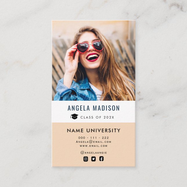 personalised photo elegant graduation insert (Front)