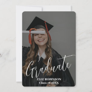 Personalised Photo Elegant Smokey Grad Invitation