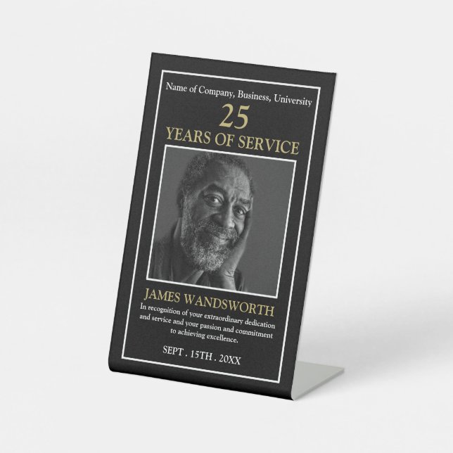 Personalised Photo - Employee Award Pedestal Sign (Front)