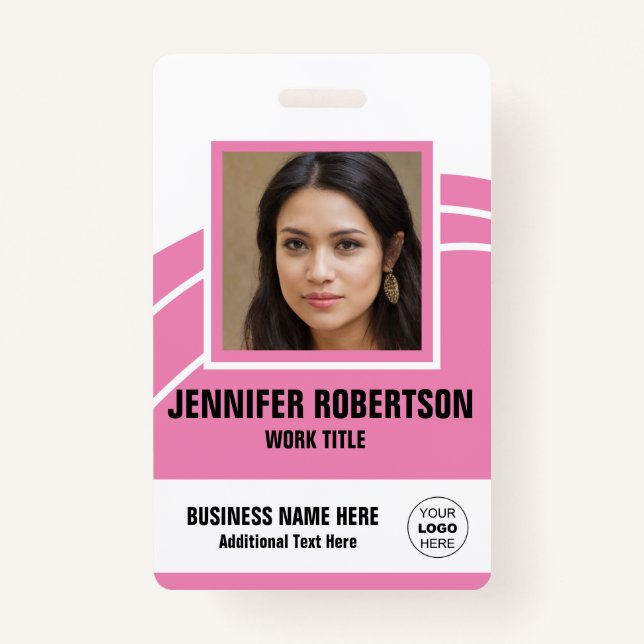Personalised Photo Employee Badge ID Badge (Front)