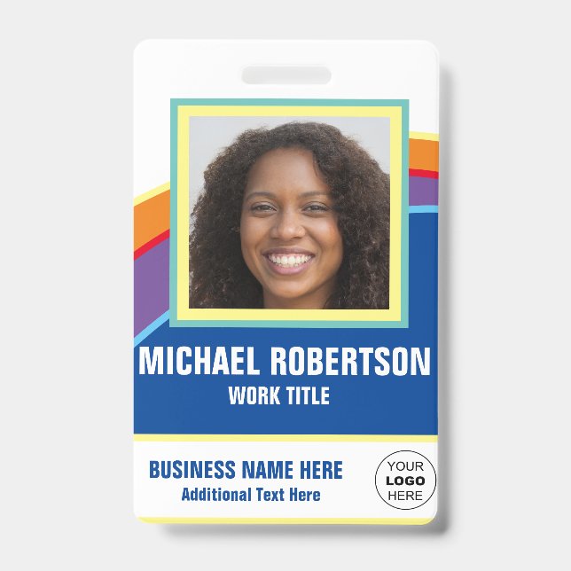 Personalised Photo Employee Badge ID Badge (Front)