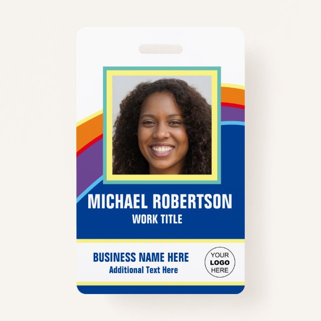 Personalised Photo Employee Badge ID Badge (Front)