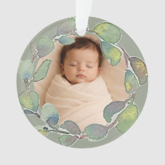 Personalised Photo Eucalyptus Original Watercolor Ornament