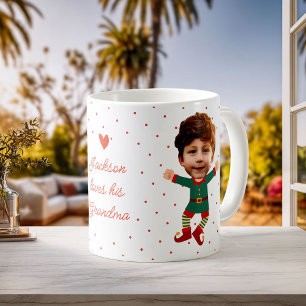 Personalised Photo Face Funny Christmas Elf Kid Coffee Mug