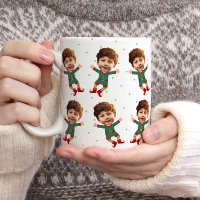 Personalised Photo Face Funny Christmas Elf Kid