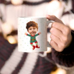 Personalised Photo Face Funny Christmas Elf Kid Coffee Mug<br><div class="desc">Replace the face of this elf with your favourite photo (make sure to crop as much to the face as possible and use an app to remove the background) and personalise this funny Christmas Holiday coffee mug with your kid, husband, or boyfriend on it! Also a fun and unique surprise...</div>