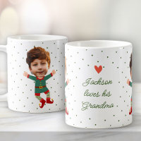 Personalised Photo Face Funny Christmas Elf Kid