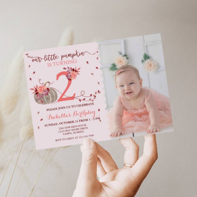 Personalised Photo Fall 2nd Birthday Invitation (Creator Uploaded)