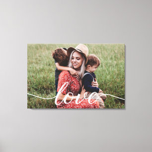 Personalised Photo Family Love Script Canvas Print