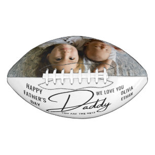 Personalised Photo Father's Day Black And White American Football