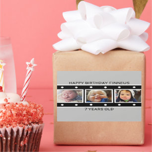 Personalised Photo Filmstrip Birthday    Rectangular Sticker