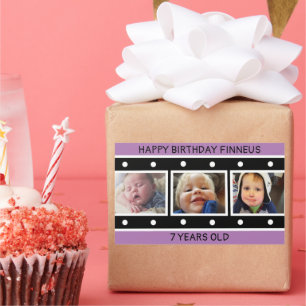 Personalised Photo Filmstrip Birthday     Rectangular Sticker