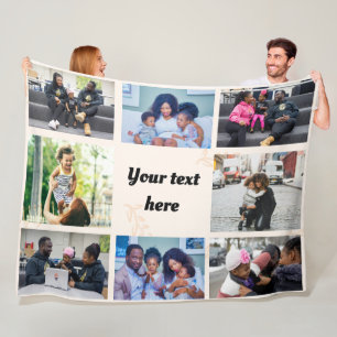 Personalised Photo Fleece Blanket - Custom Collage