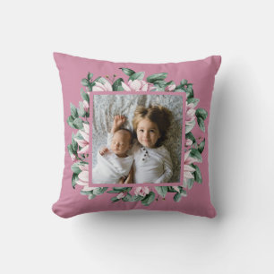 Personalised Photo Floral Frame Double-Sided   Cushion