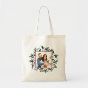 Personalised Photo Floral Frame Double-Sided  Tote Bag