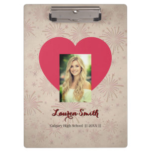 Personalised Photo Font Heart Clipboard 