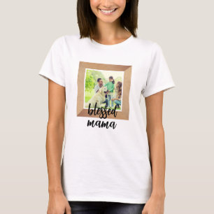 Personalised Photo Frame Blessed Mama T-Shirt