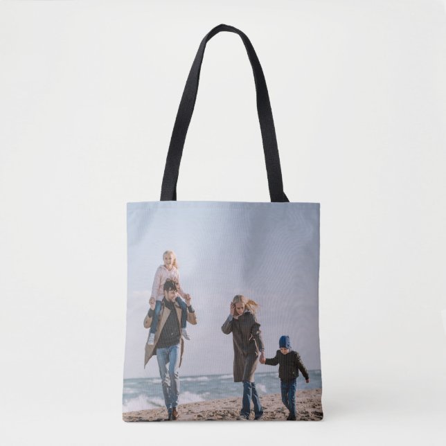 Personalised Photo Friends Family Modern Beach Tote Bag (Front)