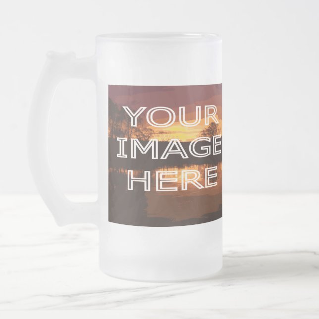 Personalised Photo Frosted Glass Beer Mug (Left)