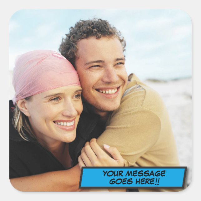 Personalised Photo Fun Modern Square Sticker (Front)