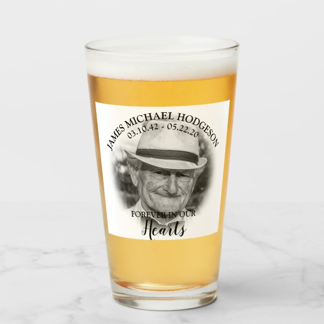 Personalised Photo Funeral Keepsake Glass (Front Filled)