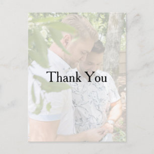 Personalised Photo Gay Wedding Thank You Postcard